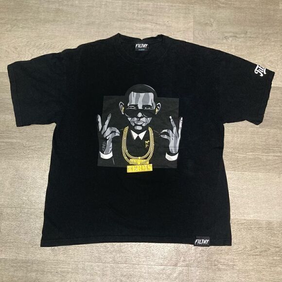 Filthy Dripped, Obama 2 Terms Men’s Black HTF T-Shirt, X-Large Presidential Top - Picture 1 of 8